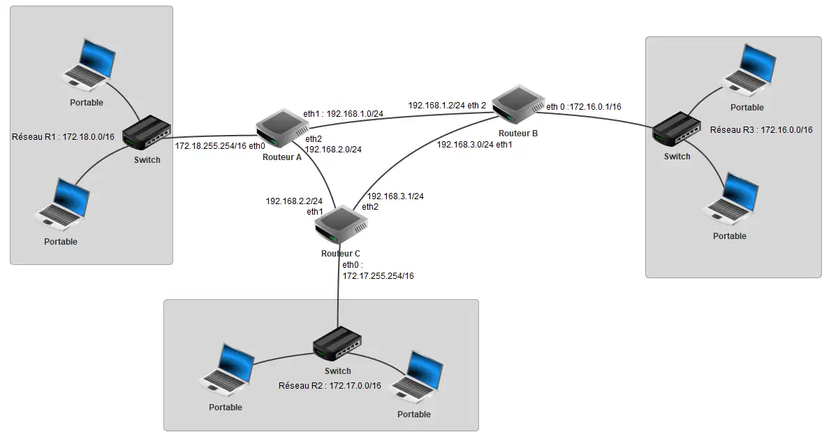 schéma représentant des réseaux interconnectés